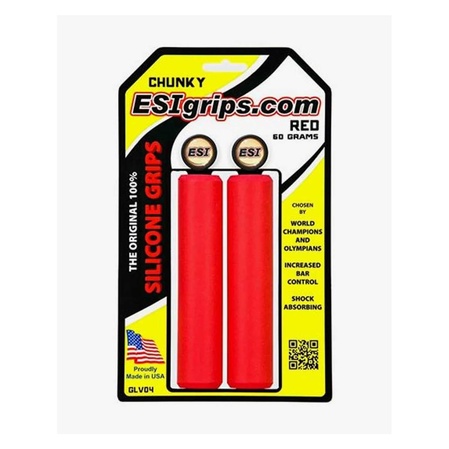 Puños ESI Grips Chunky de silicona en color rojo (blíster)