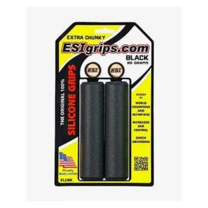 Puños ESI Grips Extra Chunky de silicona en color negro (blíster)