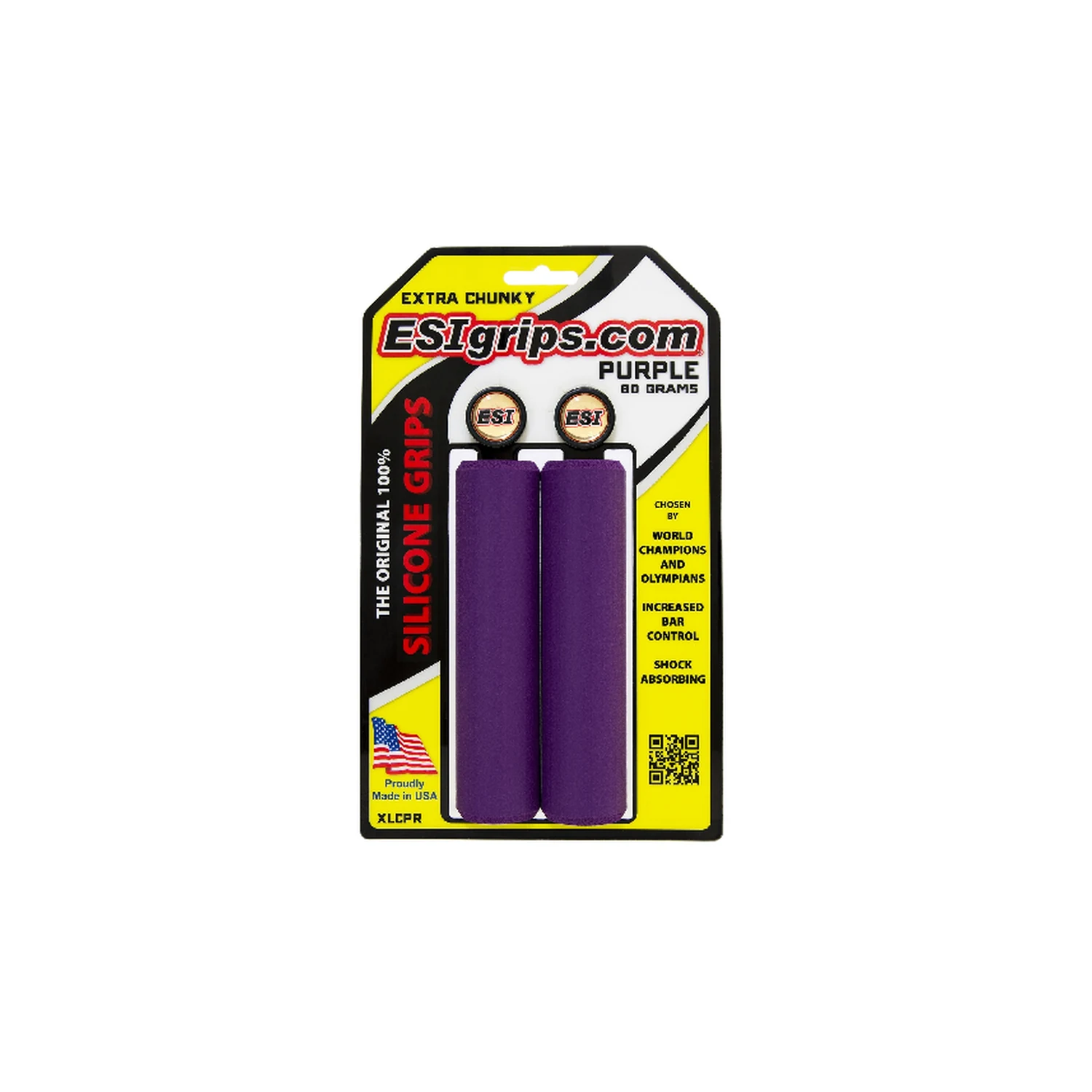 Puños ESI Grips Extra Chunky de silicona en color morado (blíster)