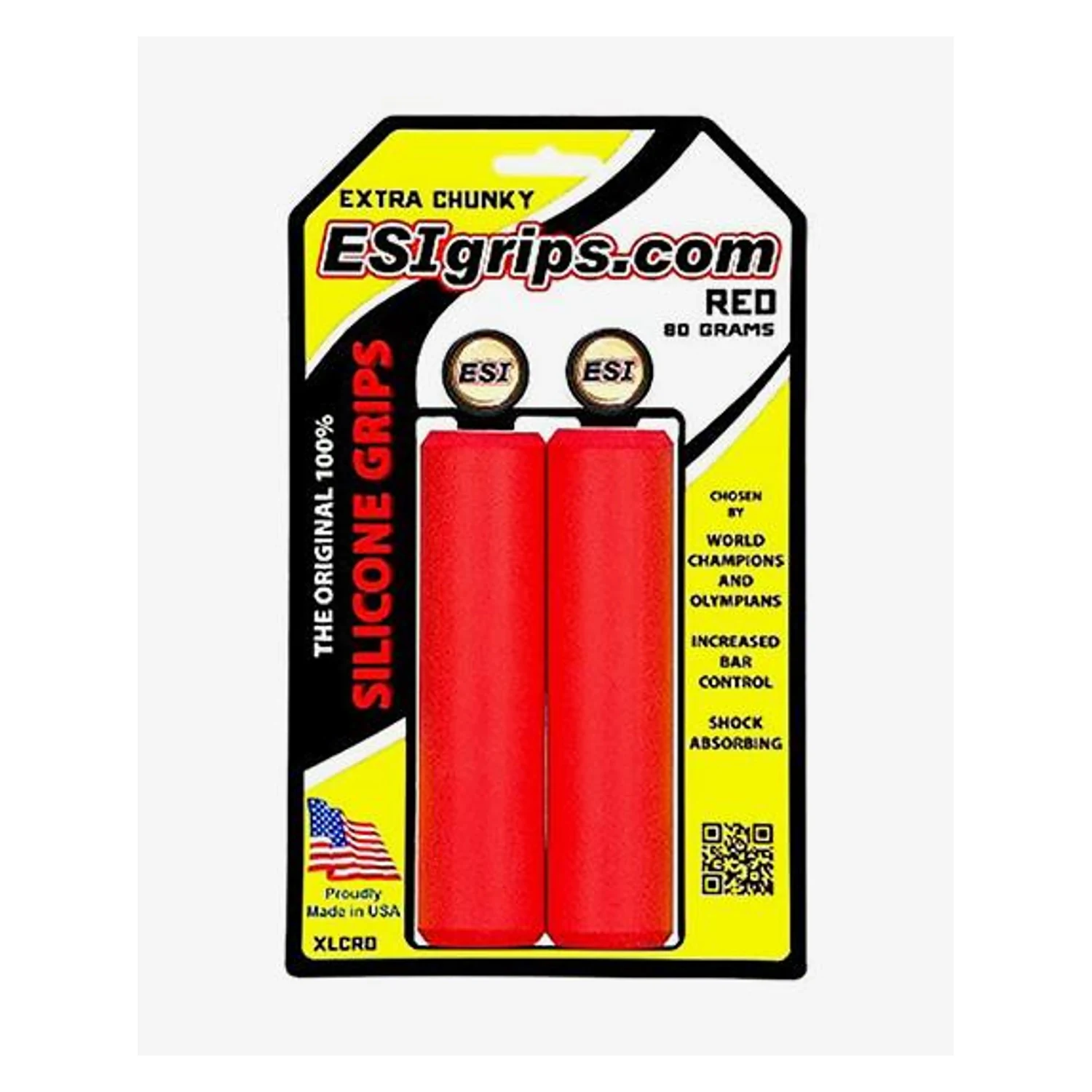 Puños ESI Grips Extra Chunky de silicona en color rojo (blíster)
