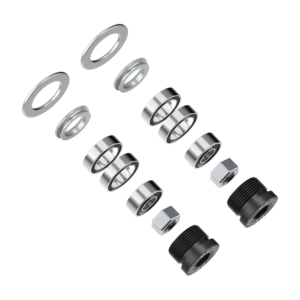 Set cojinetes Favero Assioma DUO/UNO: cojinetes, tuercas M6, guardagotas, end caps y arandelas